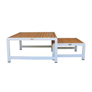 Комплект кофейных столов из алюминия Joygarden Maya Белый, садовая мебель