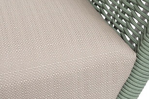 Кресло 4SIS Фиджи, каркас светло-серый муар, роуп зеленый, ткань Mossle бежевая, садовая мебель