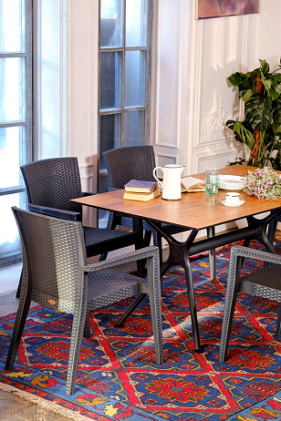 Обеденный комплект Modus темно-серый на 6 персон для дачи Обеденный комплект Modus темно-серый на 6 персон, садовая мебель