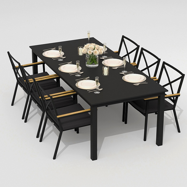 Обеденная группа Ideal Patio Dolla Festa 220 Цвет: карбон, антрацит 