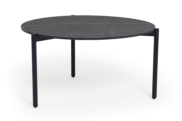 Стол 4SIS Монти, основание черное, подстолье "серый мрамор" 