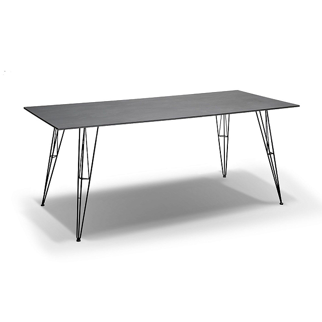 Стол обеденный 4SIS Руссо из HPL 184 Цвет: черный, серый гранит 