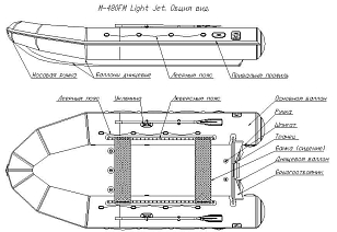 Лодка ПВХ Фрегат 480 FM Light Jet красная для хобби и пикника