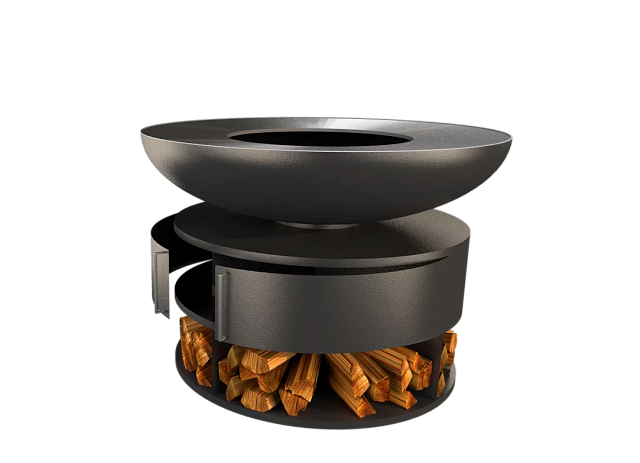 Гриль-очаг Elbrus Home Камчатка Max Ø100 (Термостойкая эмаль, с дверцами)