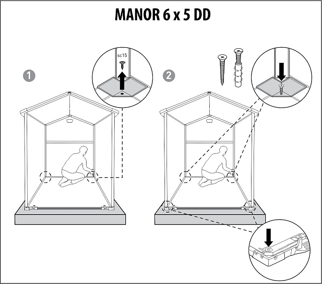 Пластиковый сарай Keter Manor 6x5 DD (два окна) 