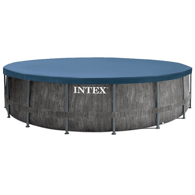 Бассейн каркасный Intex Prism Frame Greywood Ø457 х 122 для серфинга