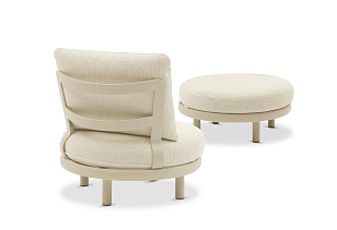 Комплект (пуф и столик) Brafritid Gotland бежевый, алюминий, садовая мебель