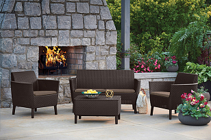 Диван Keter Salemo 2 коричневый, садовая мебель