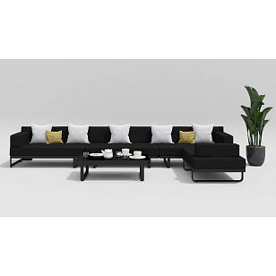 Лаунж зона Gardenini Hacienda Карбон / Черный для дачи Лаунж зона Gardenini Hacienda Карбон / Черный, садовая мебель