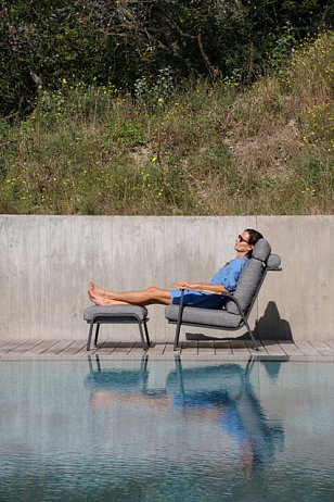 Комплект из кресла и пуфа Brafritid Malmo антрацит, серый, садовая мебель