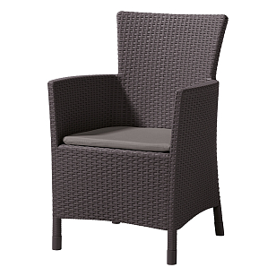 Кресло обеденное Keter Iowa коричневый для дачи Кресло обеденное Keter Iowa коричневый, садовая мебель