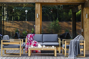 Диванный комплект Joygarden Booka с кофейным столом для дачи Диванный комплект Joygarden Booka с кофейным столом, садовая мебель
