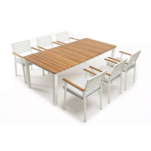 Обеденная группа Joygarden Concorde белая для дачи Обеденная группа Joygarden Concorde белая, садовая мебель