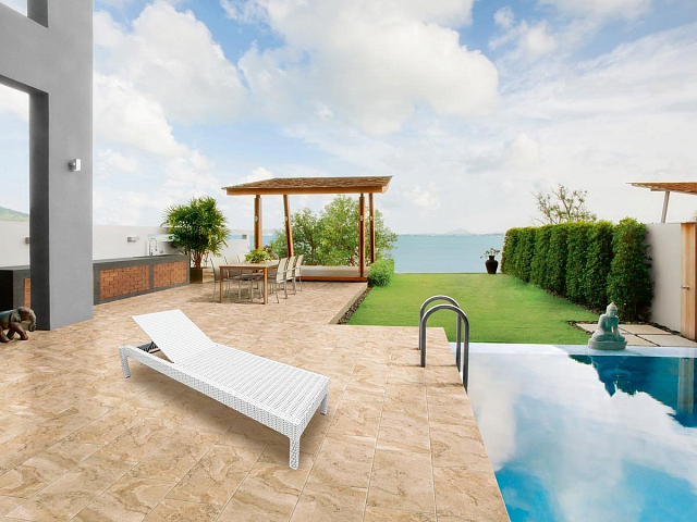 Шезлонг-лежак плетеный Tagliamento GS925 Цвет: белый 