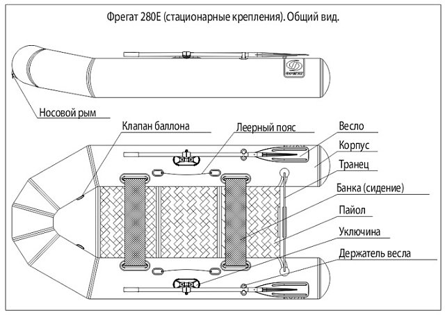 Лодка ПВХ Фрегат 280 Е камуфляж
