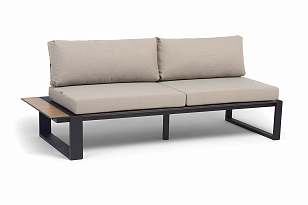 Модуль правый 4SIS Тулон, цвет "дуб", каркас черный муар, ткань бежевая, садовая мебель