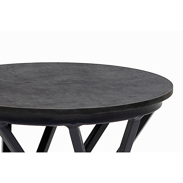 Журнальный стол 4SIS Сантьяго Ø40, каркас темно-серый, столешница "1523" 