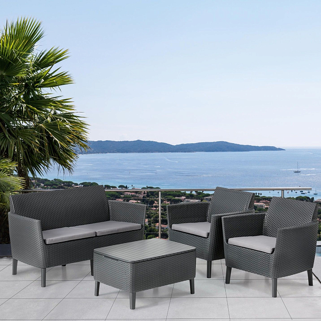 Лаунж зона Keter Salemo set серый 