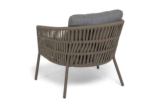 Кпесло 4SIS Комо, каркас бежево-серый муар, роуп серо-коричневый, ткань темно-серая 