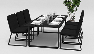 Стол Gardenini Voglie Black 220 для дачи Стол Gardenini Voglie Black 220, садовая мебель