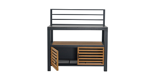 Модульная летняя кухня Brafab Bellac прямая с ручками из тика для приготовления пищи Модульная летняя кухня Brafab Bellac прямая с ручками из тика для сада