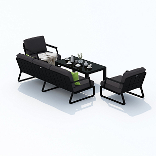 Лаунж зона Ideal Patio Estivo с трехместным диваном Цвет: карбон, антрацит, садовая мебель