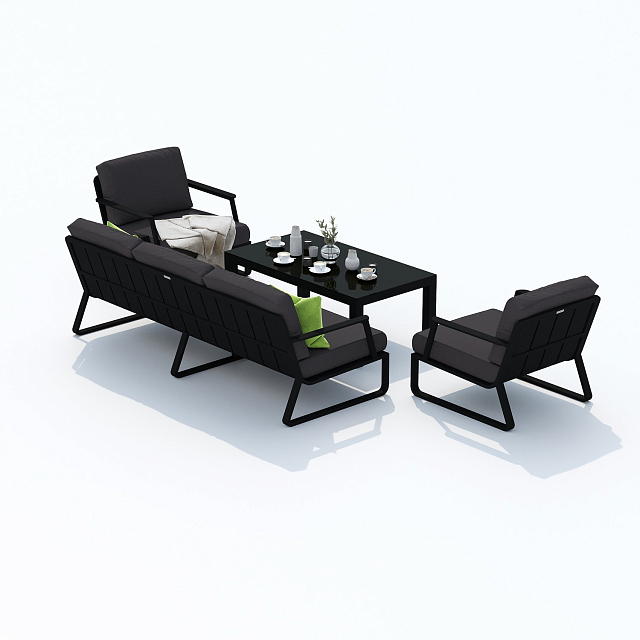 Лаунж зона Ideal Patio Estivo с трехместным диваном Цвет: карбон, антрацит 