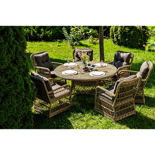 Обеденная группа 4SIS Эспрессо-150 C, цвет соломенный, садовая мебель