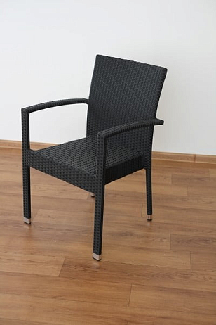 Плетеный стул Joygarden Milano черный для дачи Плетеный стул Joygarden Milano черный, садовая мебель