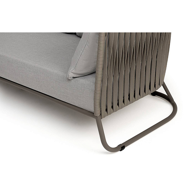 Диван 4SIS Багамы 3-местный, каркас бежево-серый муар, роуп серо-коричневый, ткань светло-серая 