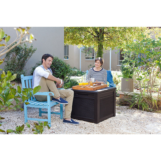 Стол-сундук Keter Cube Wood 208 л 