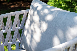 Лаунж-зона 4SIS Диего 4-местная, каркас алюминиевый белый, роуп бежевый, садовая мебель