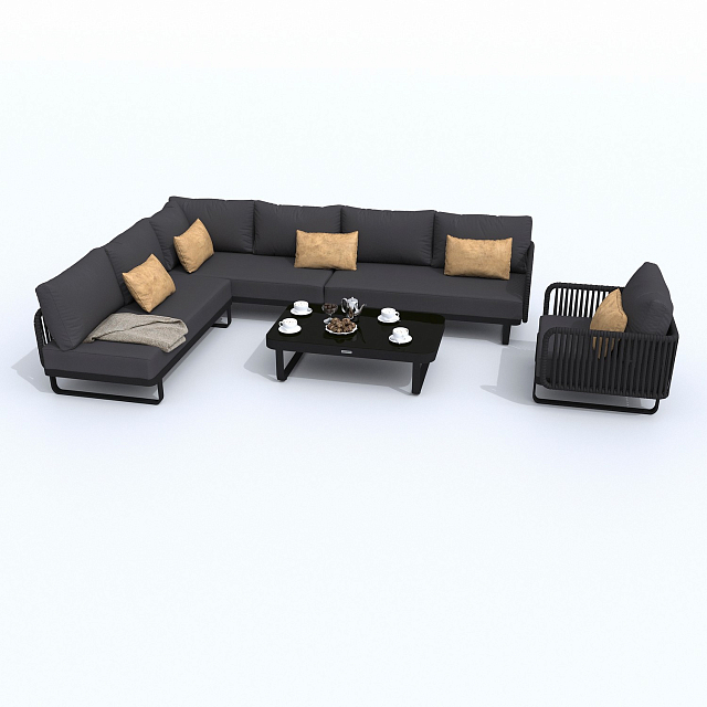 Лаунж зона Ideal Patio Bellisa модульная Цвет: антрацит, карбон 