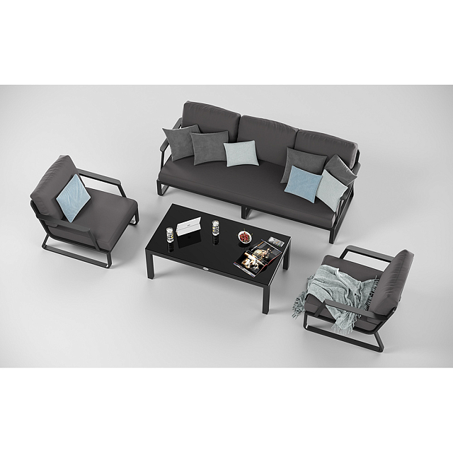 Лаунж зона Gardenini Voglie Long Карбон / Черный 