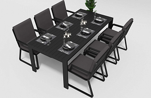 Стол Gardenini Malia Black 220 для дачи Стол Gardenini Malia Black 220, садовая мебель