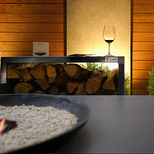 Дровница из бетона Concretika DR 90 для сада и загородного дома Дровница из бетона Concretika DR 90, уличное оборудование