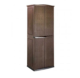 Уличный шкаф Keter Rattan Style Tall коричневый, садовая мебель