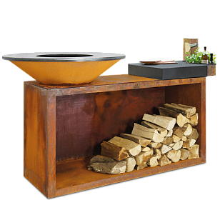 Дровяной гриль-очаг OFYR остров 85-100 с керамикой для приготовления пищи Дровяной гриль-очаг OFYR остров 85-100 с керамикой для сада