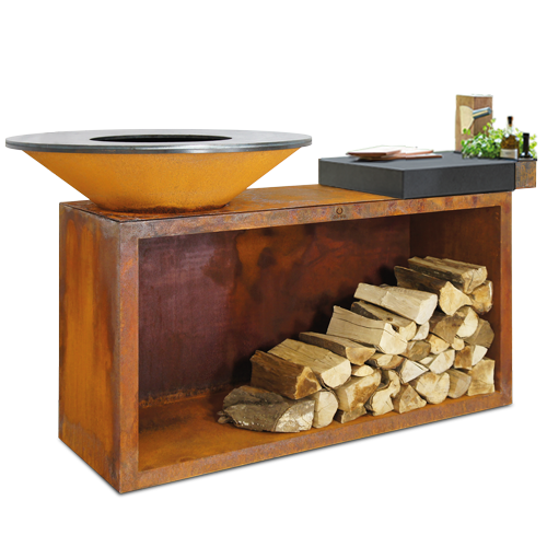 Дровяной гриль-очаг OFYR остров 85-100 с керамикой