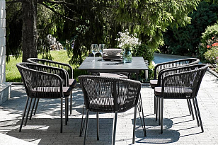 Обеденная группа 4SIS Милан на 6 персон, цвет темный, садовая мебель