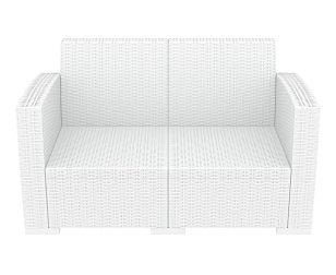 Диван плетеный с подушками Siesta Contract Monaco Lounge Цвет: белый, садовая мебель