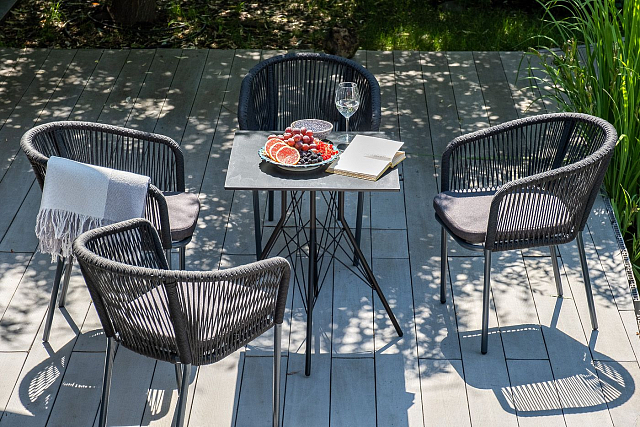 Обеденная группа 4SIS Форли на 4 персоны с квадратным столом Цвет: серый гранит 