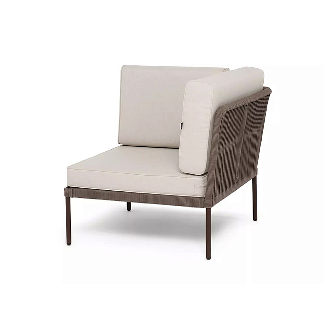 Модуль угловой 4SIS Канны, каркас коричневый (RAL8016) муар, роуп коричневый, ткань бежевая 035 