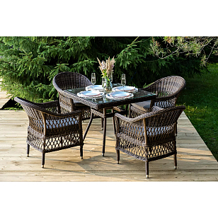 Обеденная группа 4SIS Сицилия, цвет коричневый, садовая мебель