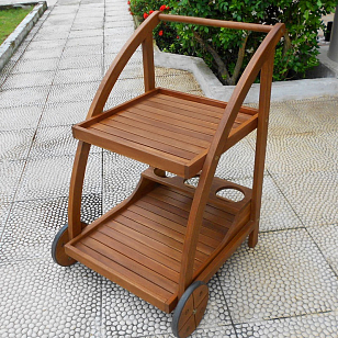 Сервировочный столик-тележка из акации Lite natur, садовая мебель