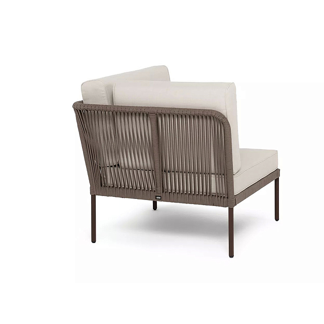 Модуль угловой 4SIS Канны, каркас коричневый (RAL8016) муар, роуп коричневый, ткань бежевая 035 