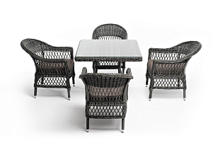 Обеденная группа 4SIS Сицилия, цвет графит, садовая мебель
