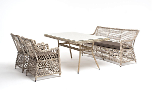 Обеденная группа 4SIS Катания на 4 персоны, цвет бежевый, садовая мебель
