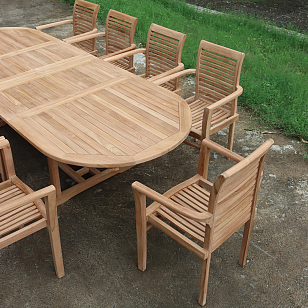 Обеденная группа из тика Lite Magrera, садовая мебель