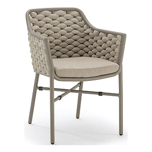 Кресло плетеное с подушками Tagliamento Torino Цвет: тортора, садовая мебель